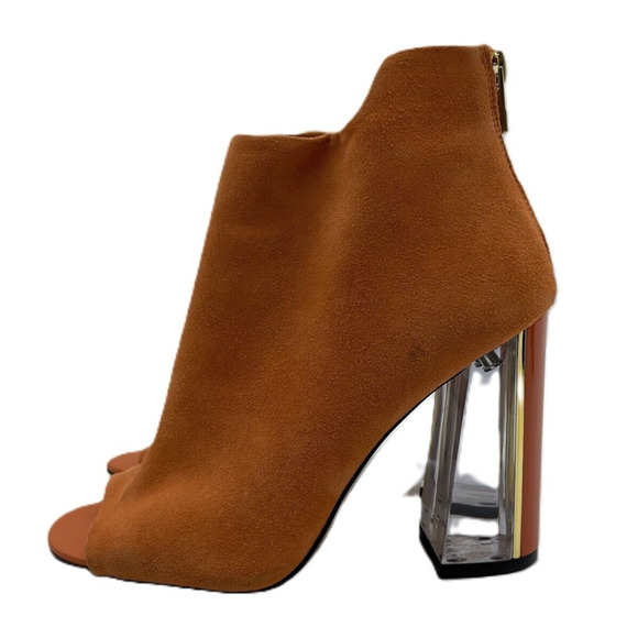 Calvin Klein Lulah Open Toe Bootie Style Zipper 4" Clear Block Heels 34E5331 - Picture 3 of 16